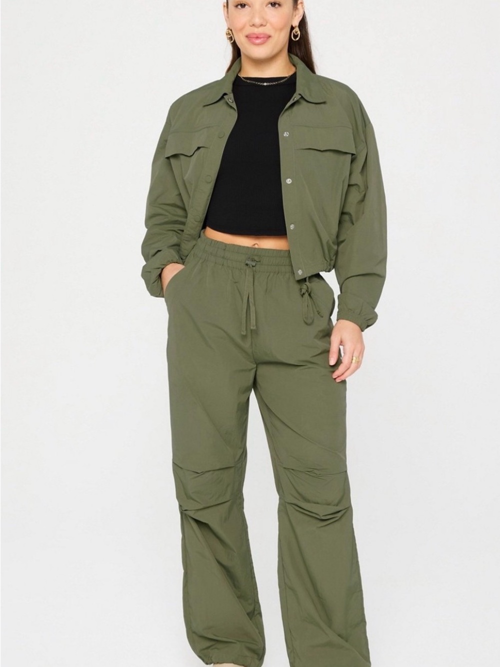 Fabletics Olive Green Utility Joggers - Women